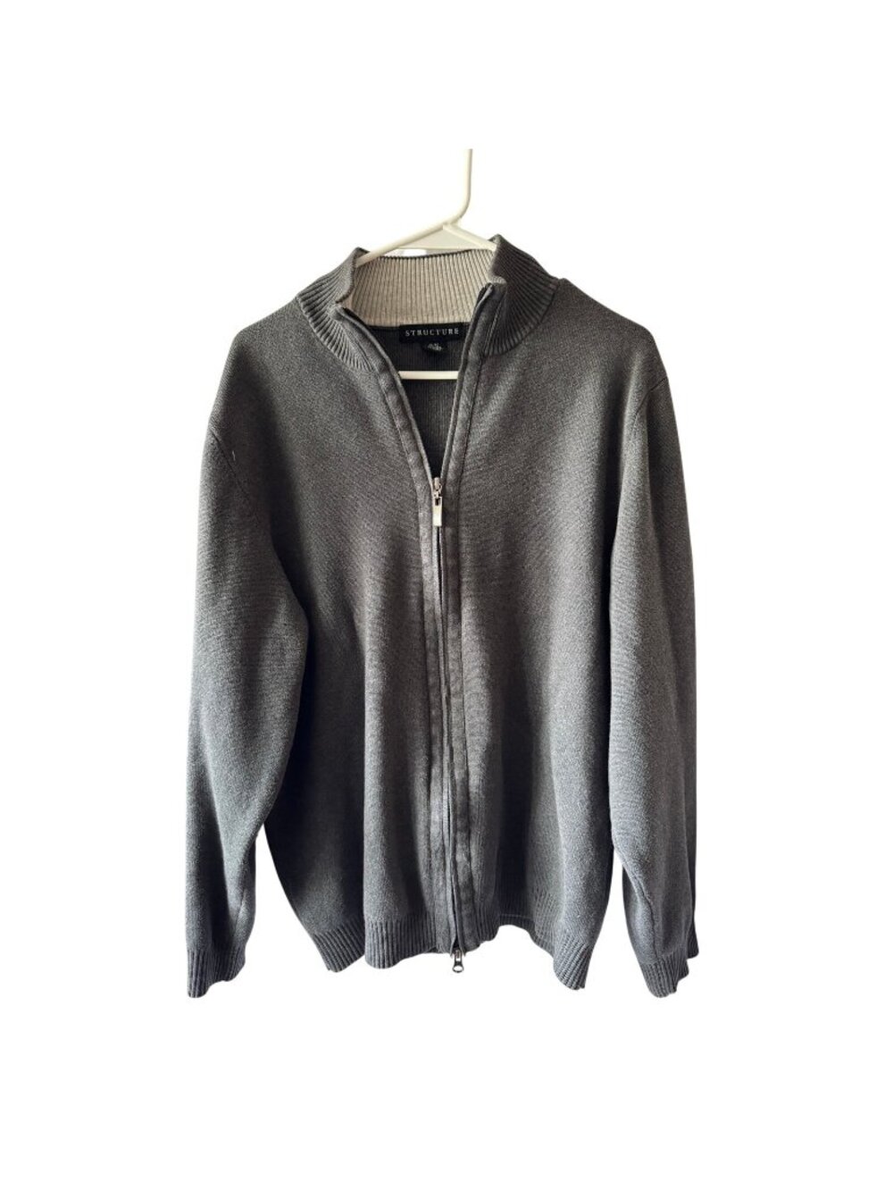 Structure Full Zip Mock Neck Sweater Jacket, Size XL